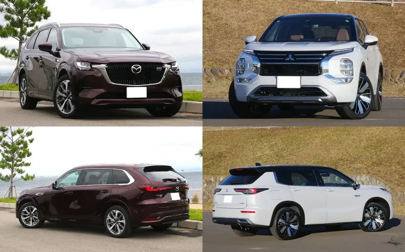 マツダCX-80 PHEV VS 三菱アウトランダーPHEV徹底比較！国産3列シート