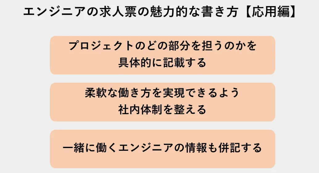 エンジニアの求人票の魅力的な書き方【応用編】