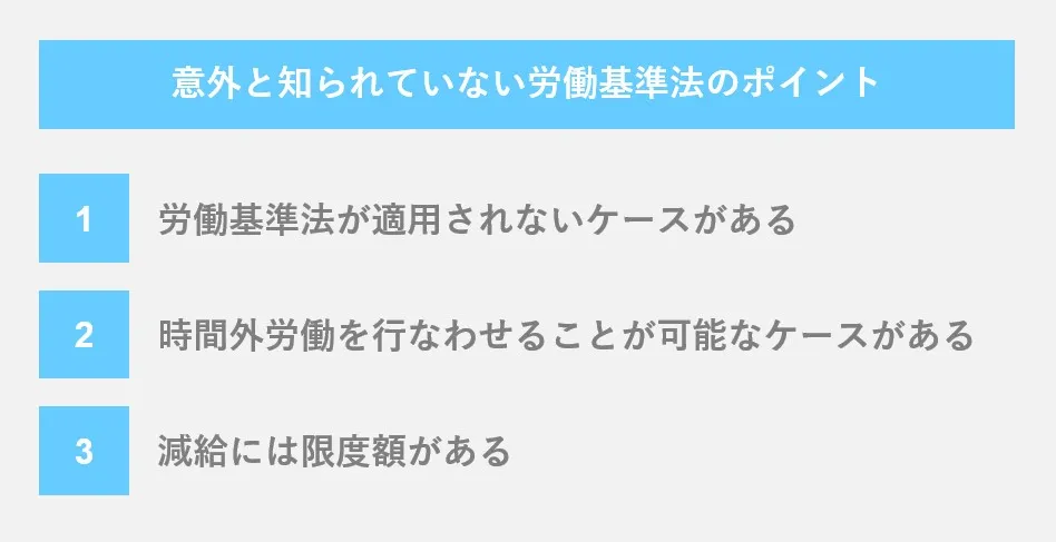 意外と知られていない労働基準法のポイント