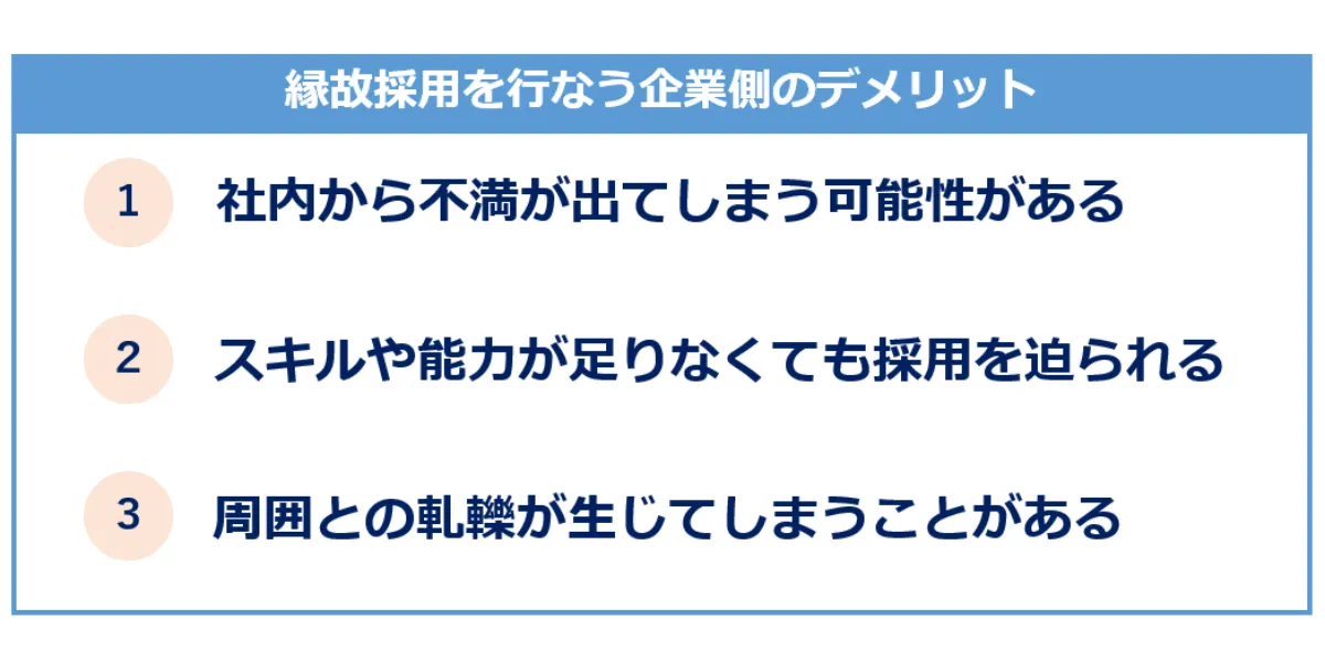 縁故採用を行うデメリット