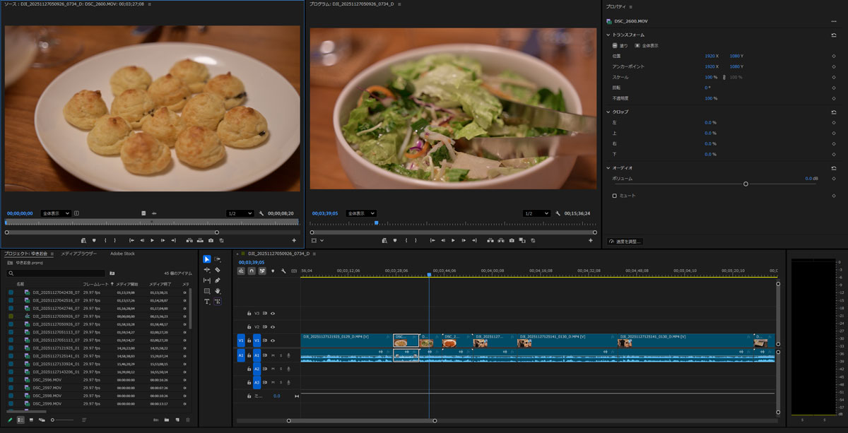 Premiere Pro編集画面