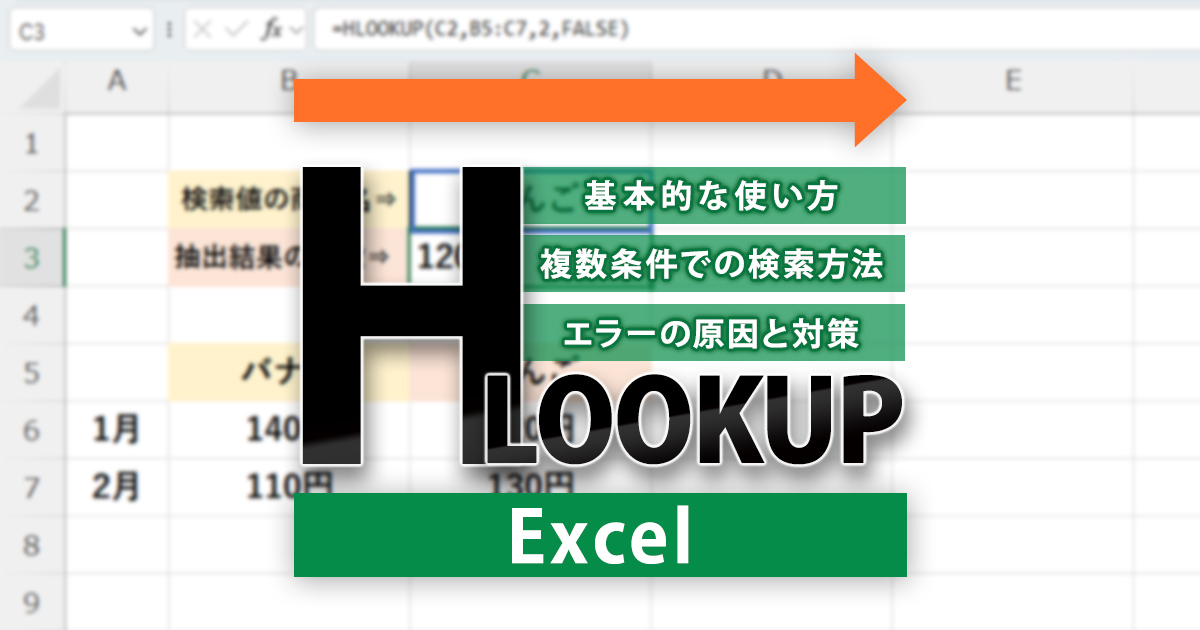 HLOOKUP関数 イメージ画像